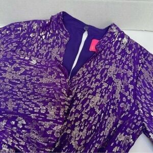 Lilly Pulitzer NWT Joella Silk Dress Concord Purple Wildside Metallic‎ size 00